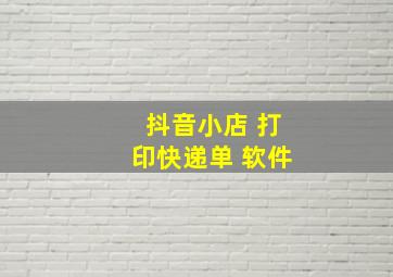 抖音小店 打印快递单 软件